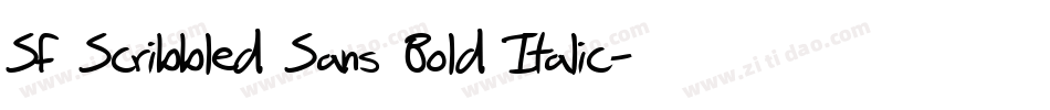 SF Scribbled Sans Bold Italic字体转换